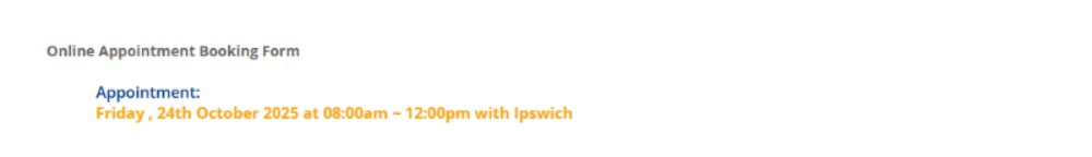 Online Booking - Step 2 Online Booking - Step 2